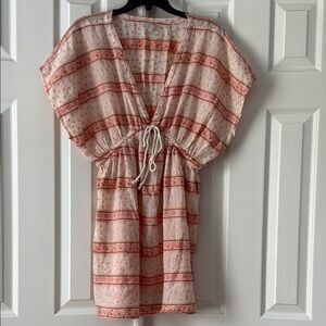LOFT Pink and Cream Swim Coverup